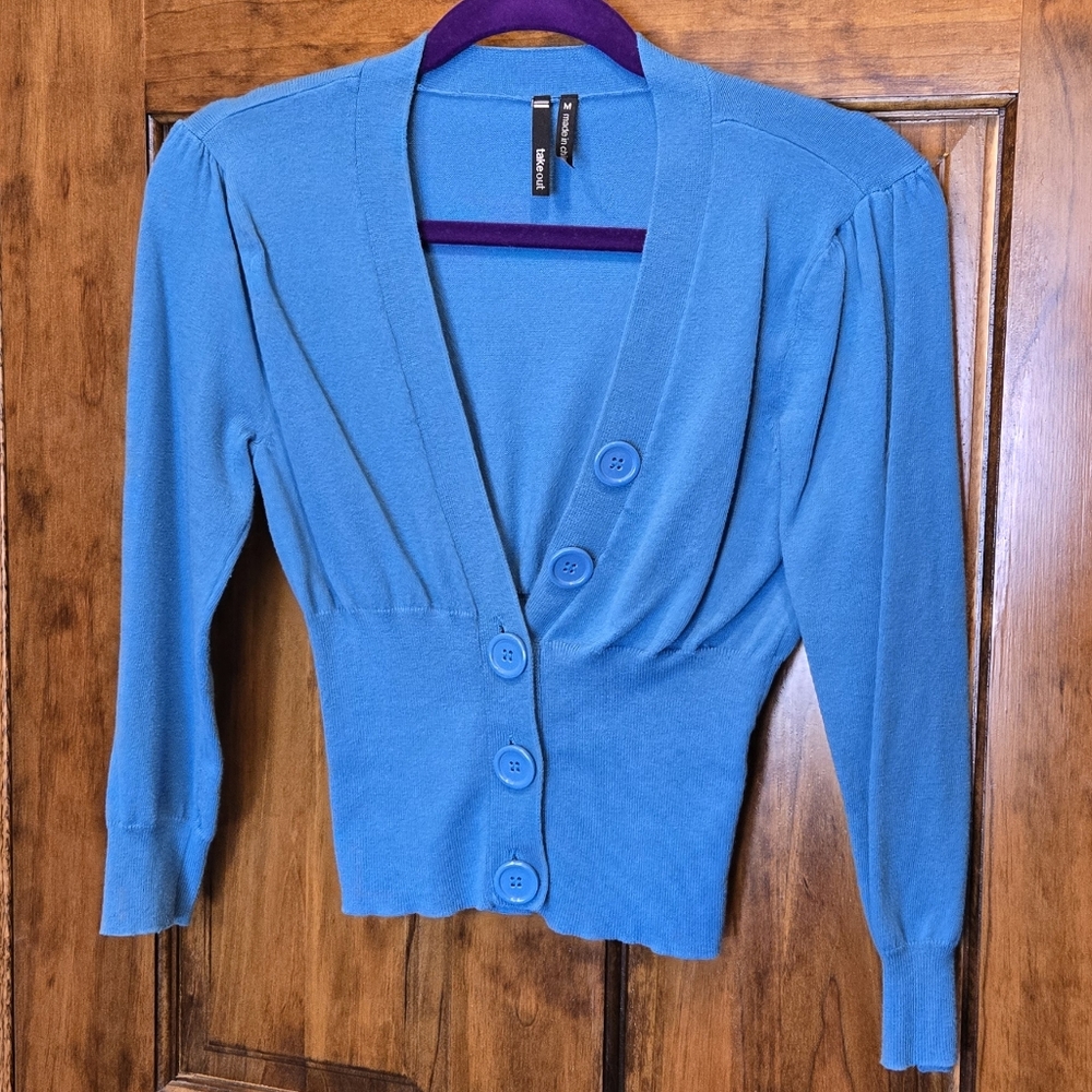 Takeout Cropped Cardigan Sweater EUC Medium